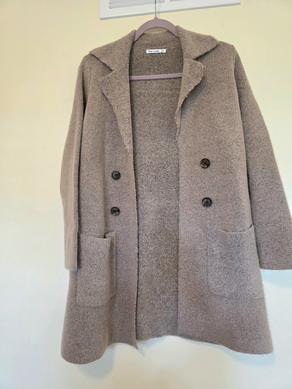 Pink Clover Double-Breasted Trench Coat Cardigan Coat Small Petite Stitch Fix